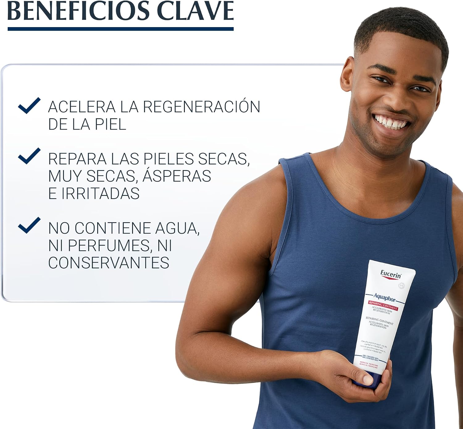 Detalle de Eucerin Aquaphor Pomada Reparadora 220 ml: crema hidratante y cicatrizante para piel seca y agrietada
