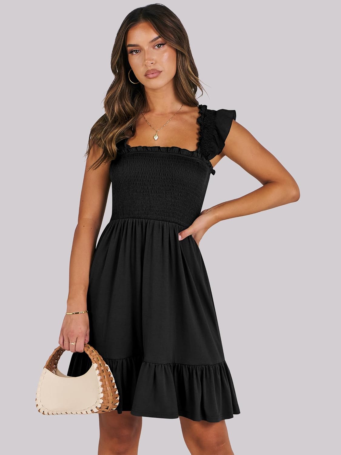 Detalle 2 de ANRABESS Summer Sleeveless Square Neck Sundress