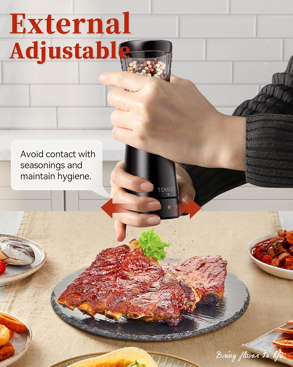 Detalle de Electric Salt and Pepper Grinder Set, 4.5 oz Capacity