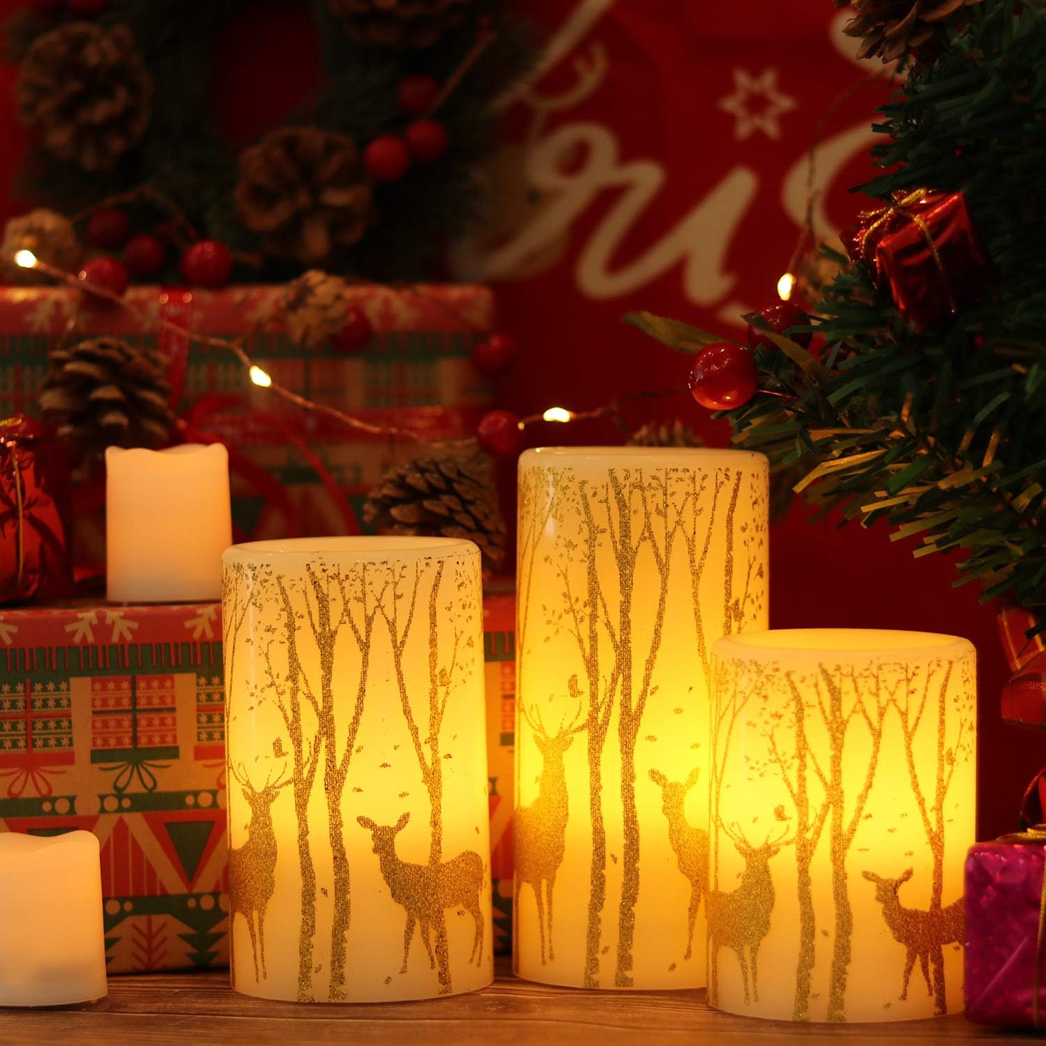 Detalle de Eldnacele Flameless Candles 3-pack LED candles 🕯