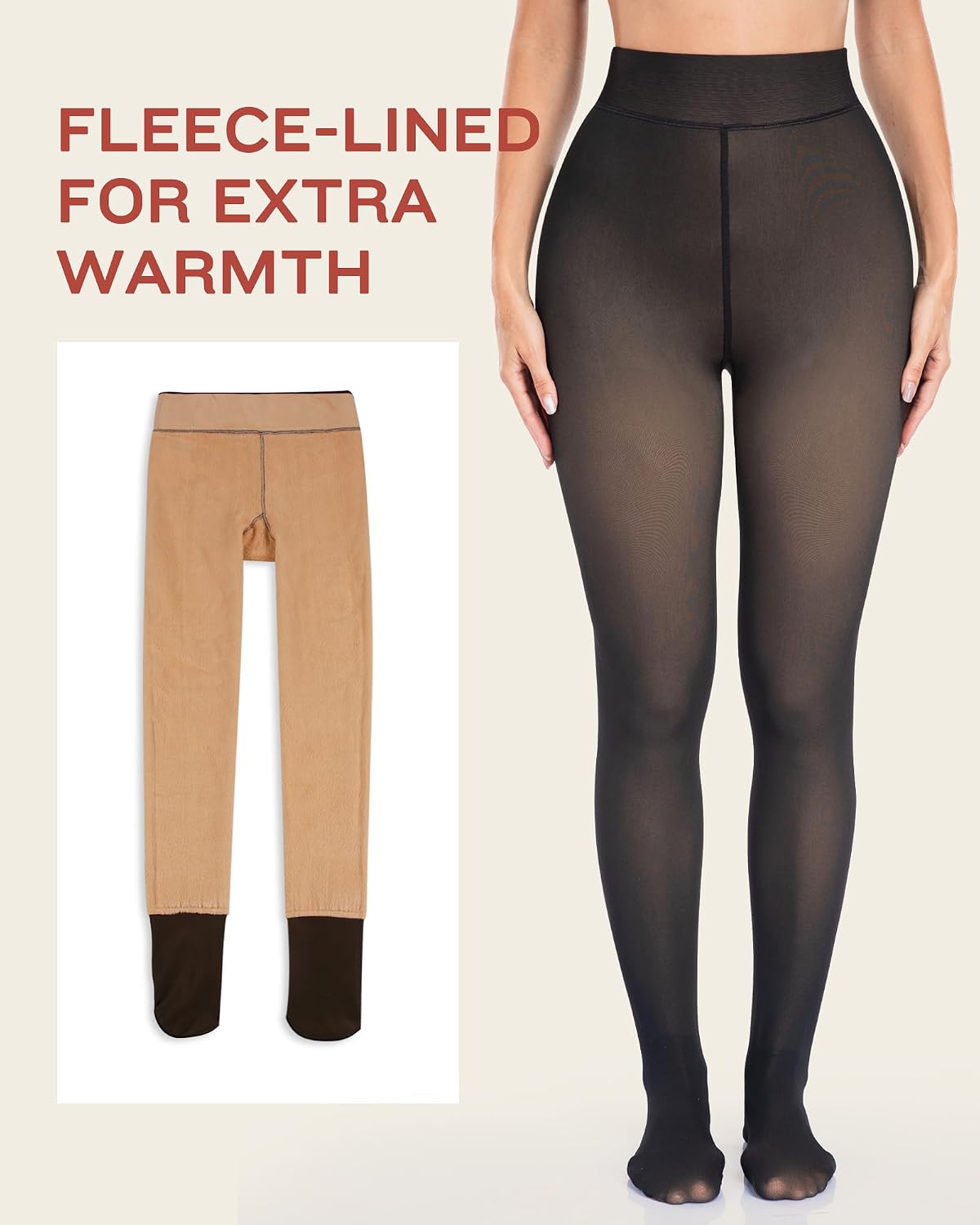 Detalle de LZYVOO Fleece-Lined Thermal Tights