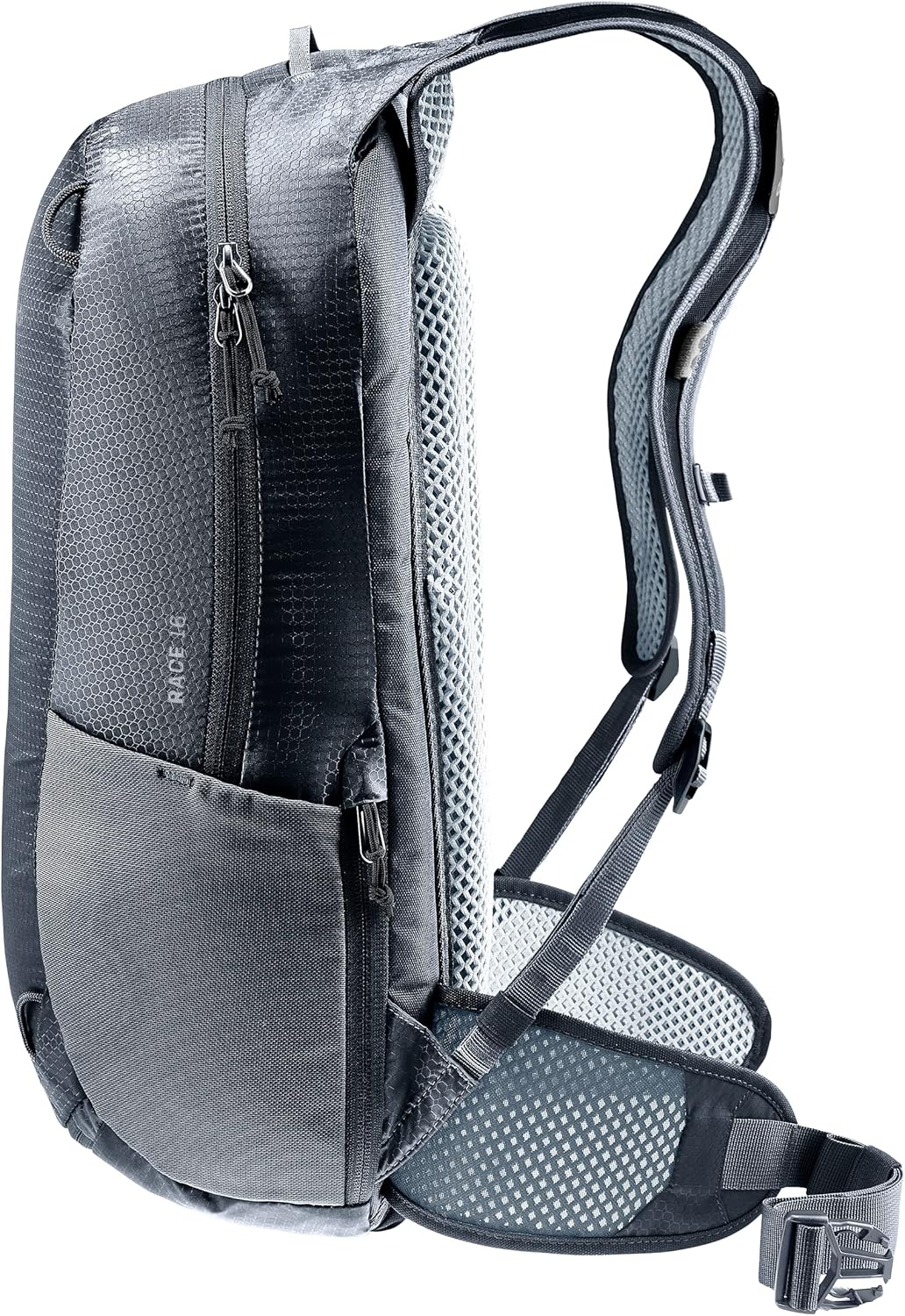 Detalle de Deuter Race 16 Fahrradrucksack – kompakt, belüftend und umweltbewusst
