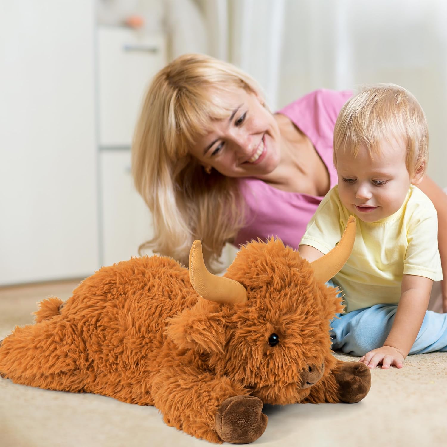 Thumbnail 4 de Wepop 5lbs Highland Cow Weighted Stuffed Animal — 22in Giant Plush for Relaxation and Decor
