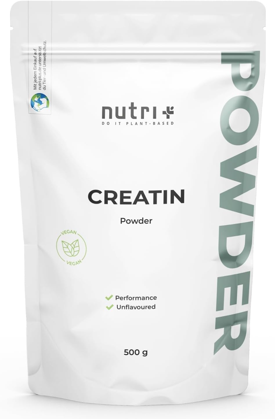 Detalle de Nutri + Creatine Monohydraat 500 g, neutraal poeder met Mono Mesh 200