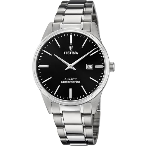 Detalle de Festina Montre Homme Analogique en Acier Inoxydable 316L – Argenté