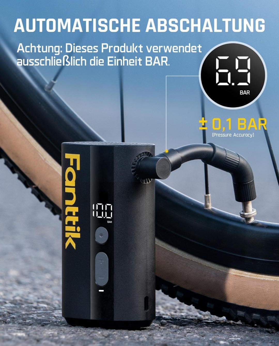 Thumbnail 4 de Fanttik X9 Ace Mini Fahrradpumpe