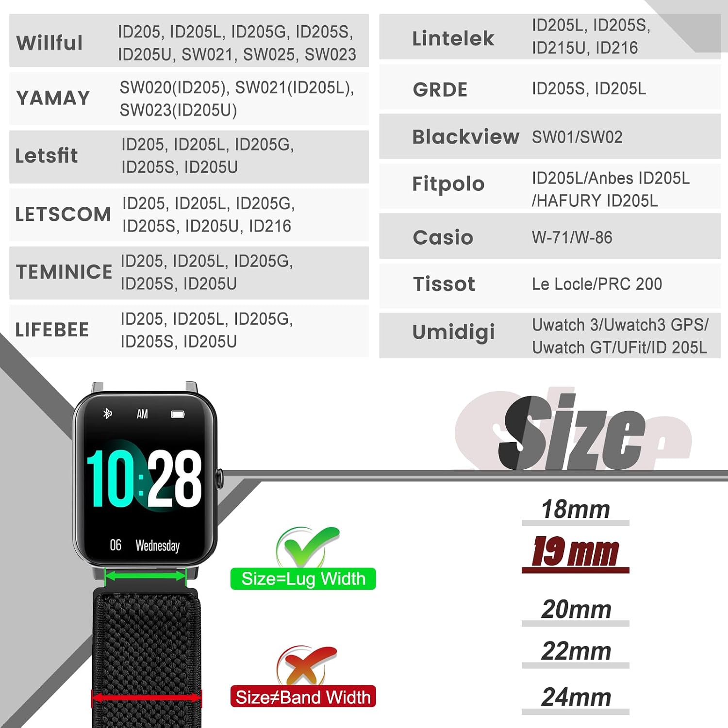 Detalle 2 de Yunshare Quick Release Watch Strap 20mm