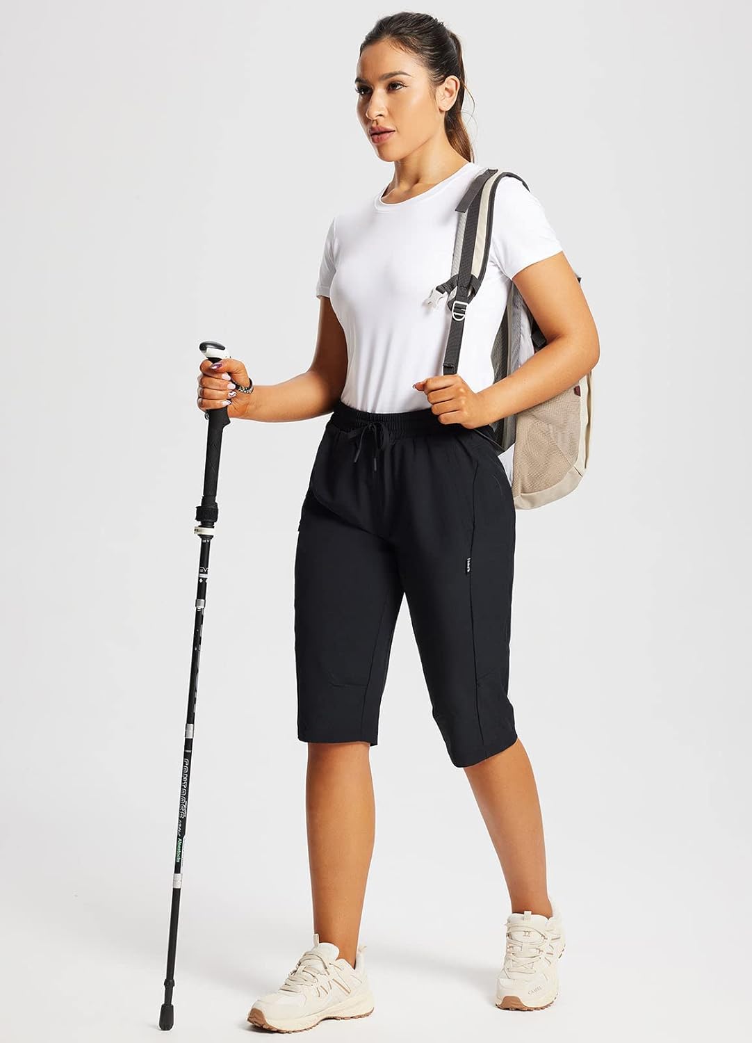 Thumbnail 2 de baleaf Women’s 15" Hiking Shorts Long Bermuda Cargo Capris (Lightweight, Quick Dry, Elastic Waist)