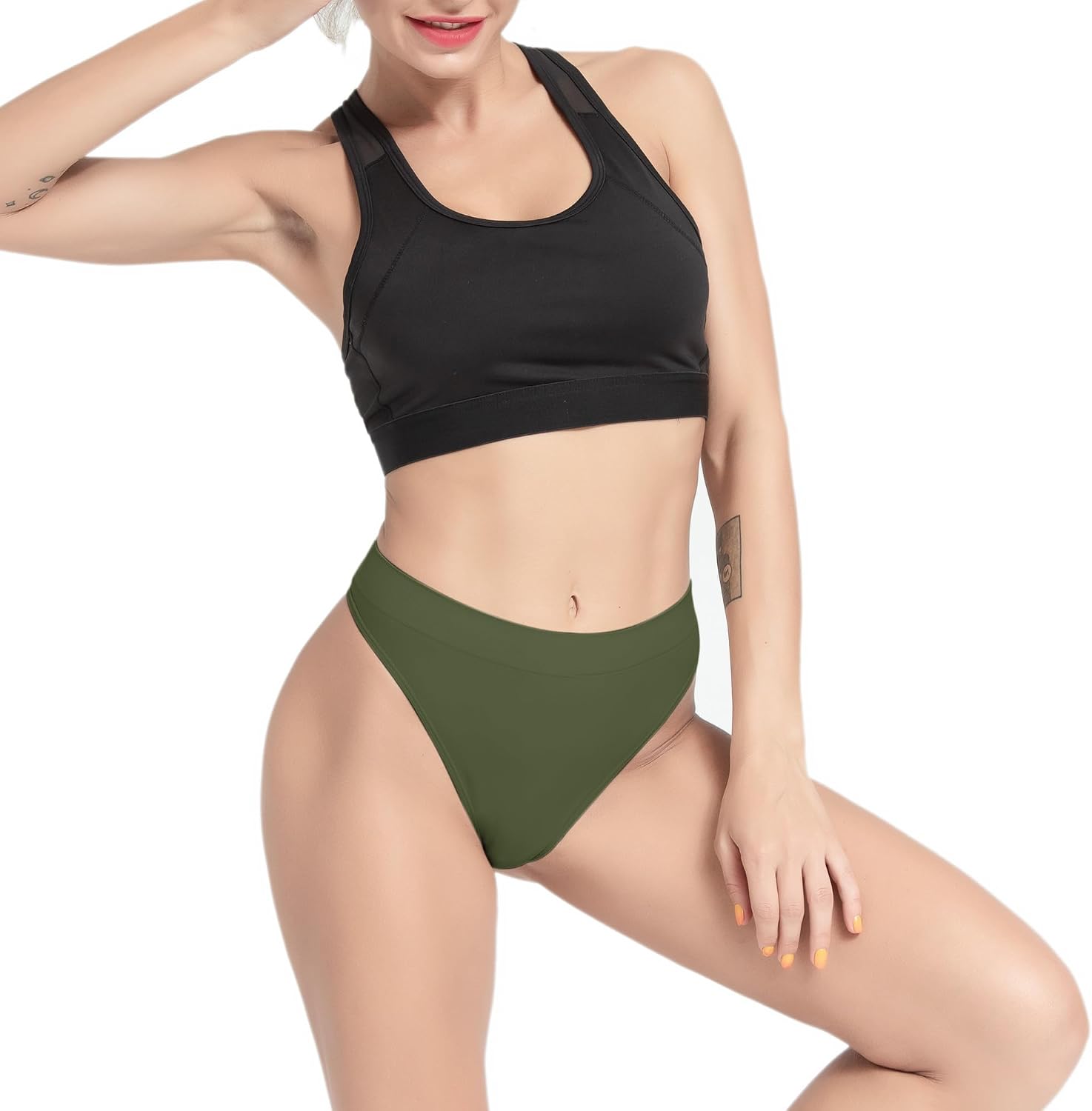 Detalle 2 de GRANKEE High Waisted Seamless Thong 6 Pack