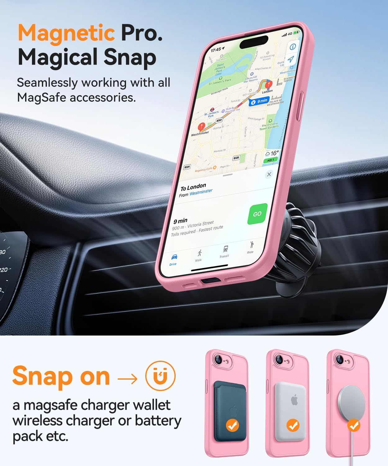 Thumbnail 3 de CANSHN Magnetica Cover per iPhone 16e / 17e (6.1”) Rosa – protezione fotocamera a copertura totale, compatibile MagSafe