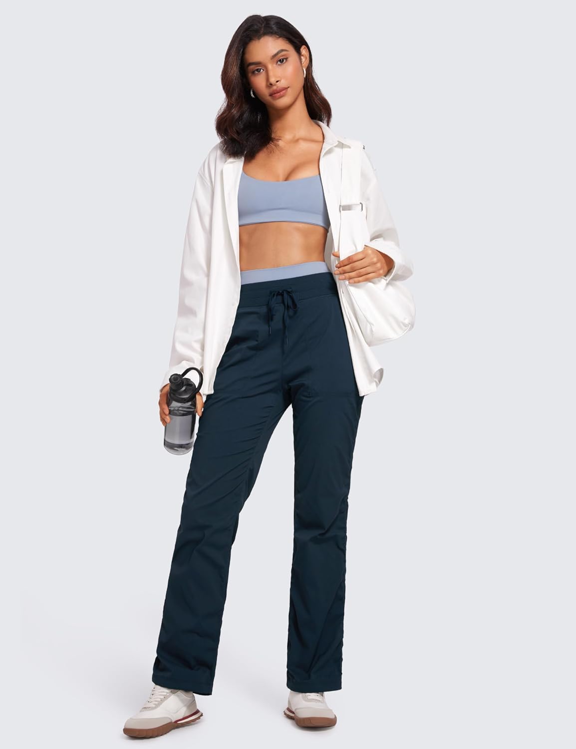 Detalle de CRZ YOGA pantaloni casual leggeri da donna con tasche e coulisse