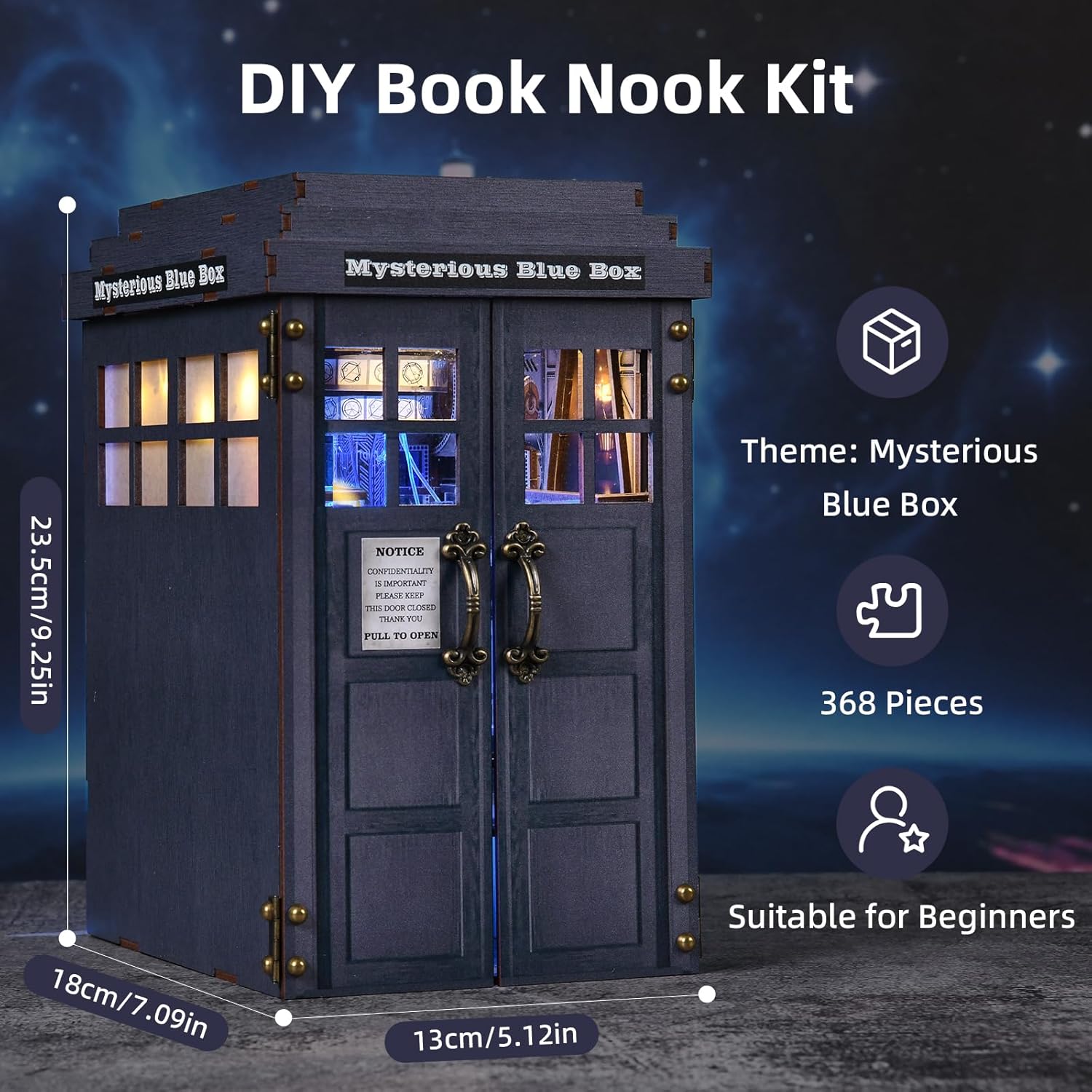 Thumbnail 5 de ETKVR Book Nook Kit – DIY Booknook Modell für Erwachsene, Mysteriöse Blaue Box