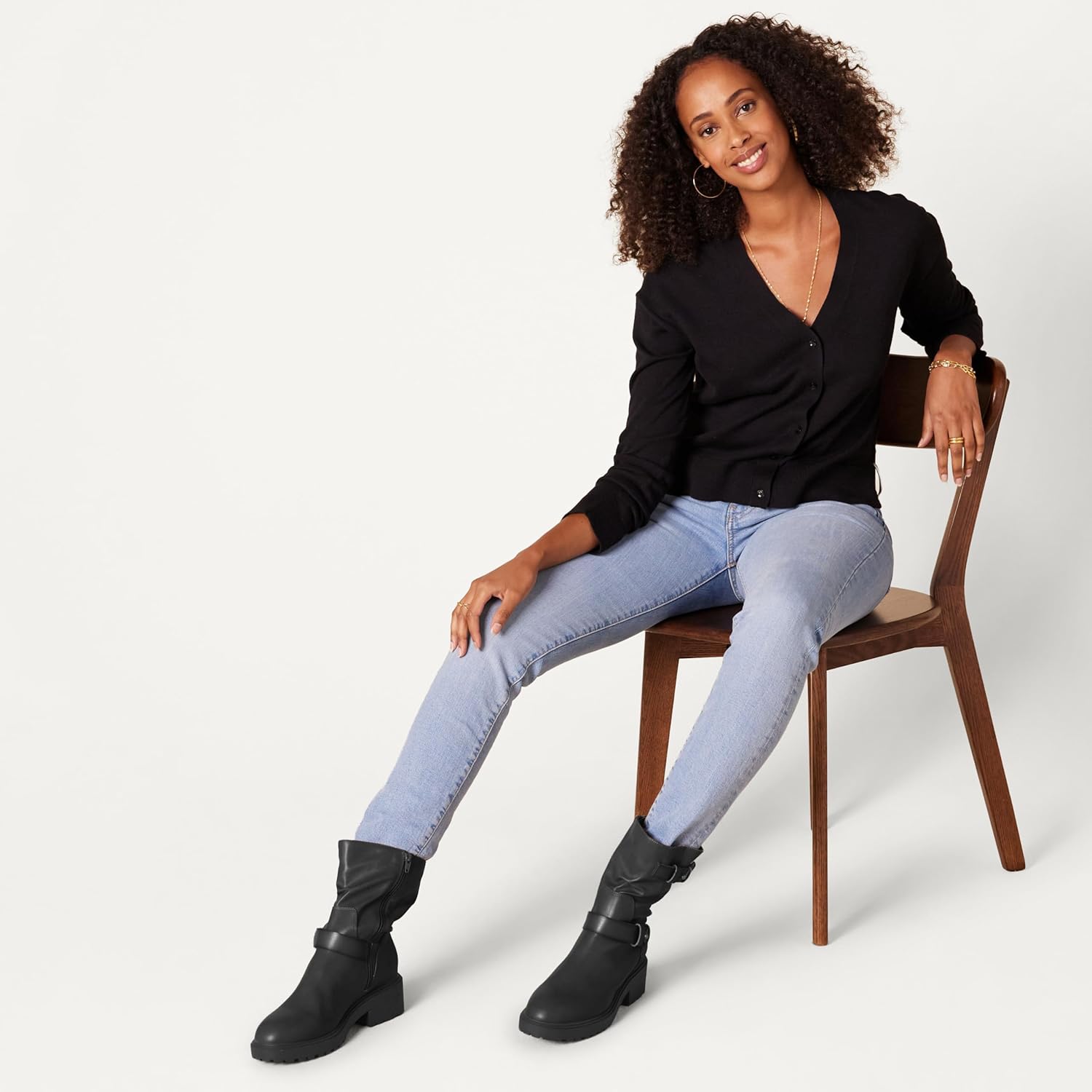 Thumbnail 5 de Amazon Essentials Damen halbhohe Bikerstiefel – bequeme Schnitte mit Innenreißverschluss