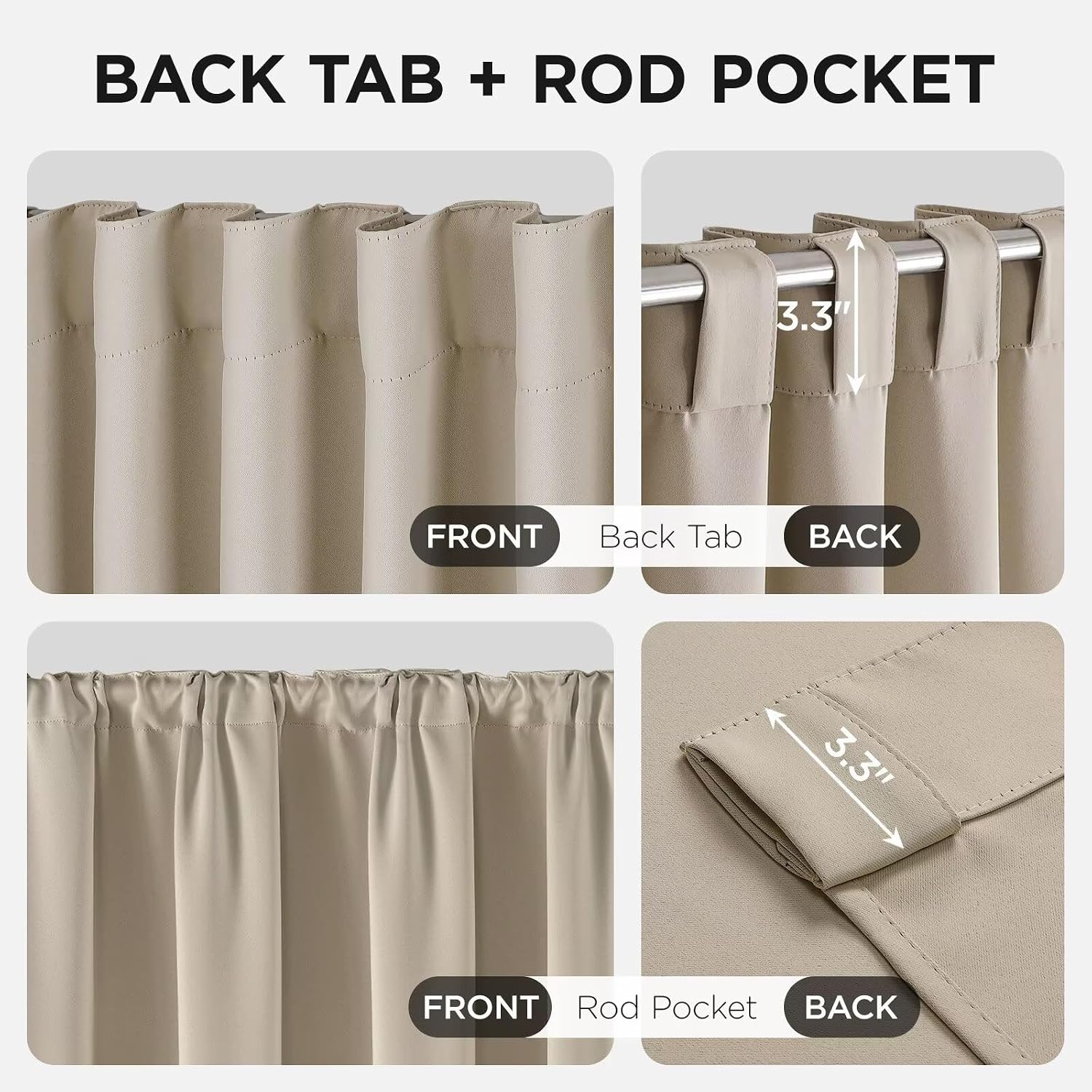 Detalle de Joydeco Blackout Curtains 90-Inch