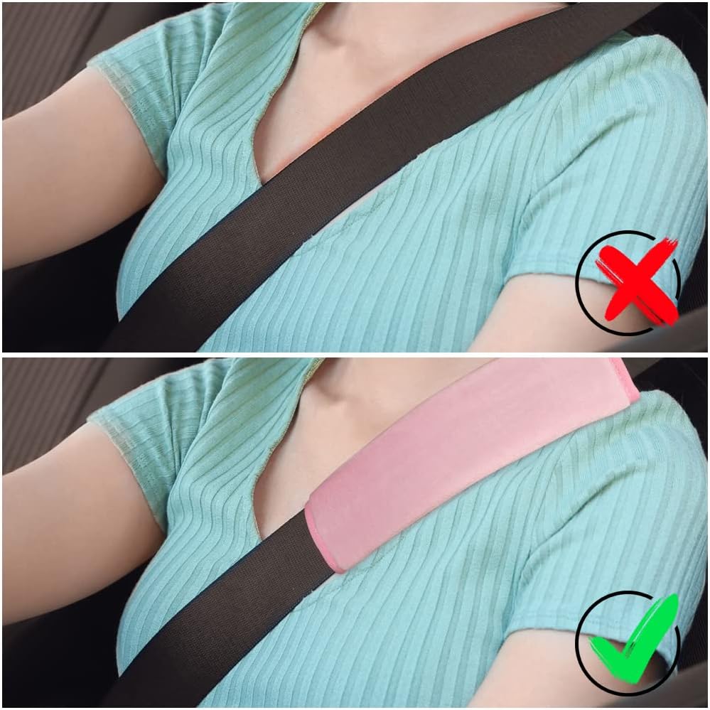 Thumbnail 4 de AOMIG Imbottitura Cintura Sicurezza: protezione morbida per adulti e bambini (2 pezzi, rosa)