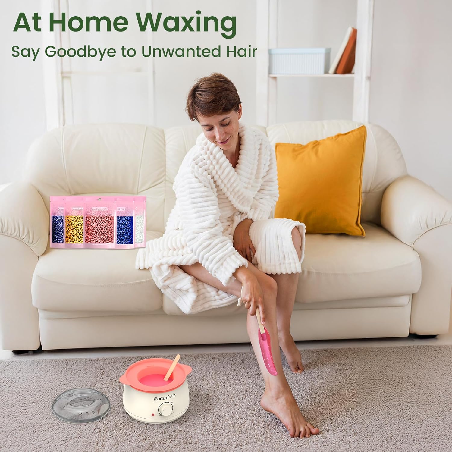 Thumbnail 6 de iFanzeTech Waxing Kit for Women: All-in-One Wax Warmer with 5 Wax Beads and Silicone Pot