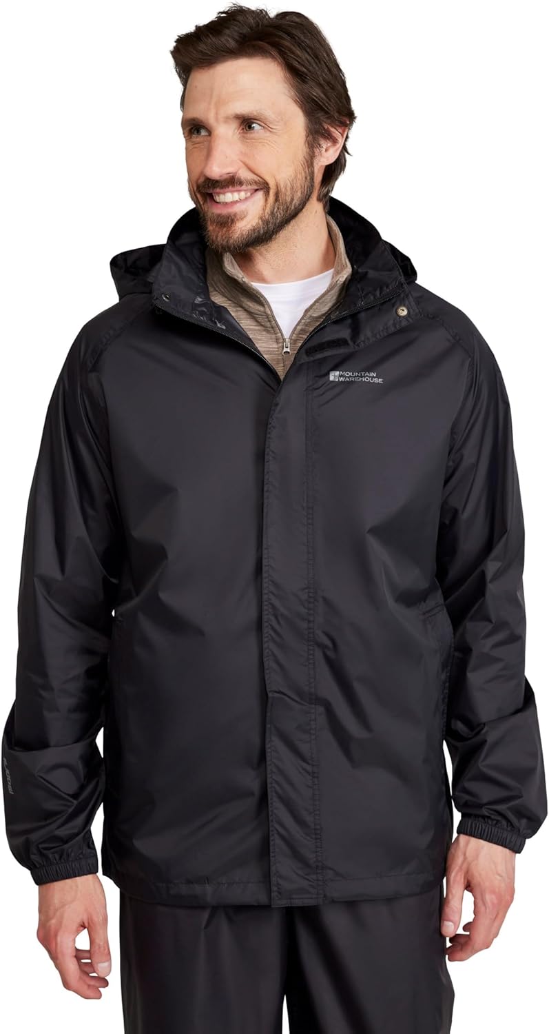 Detalle de Mountain Warehouse Pakka Mens Waterproof Packable Jacket – IsoDry, Lightweight & Breathable Raincoat
