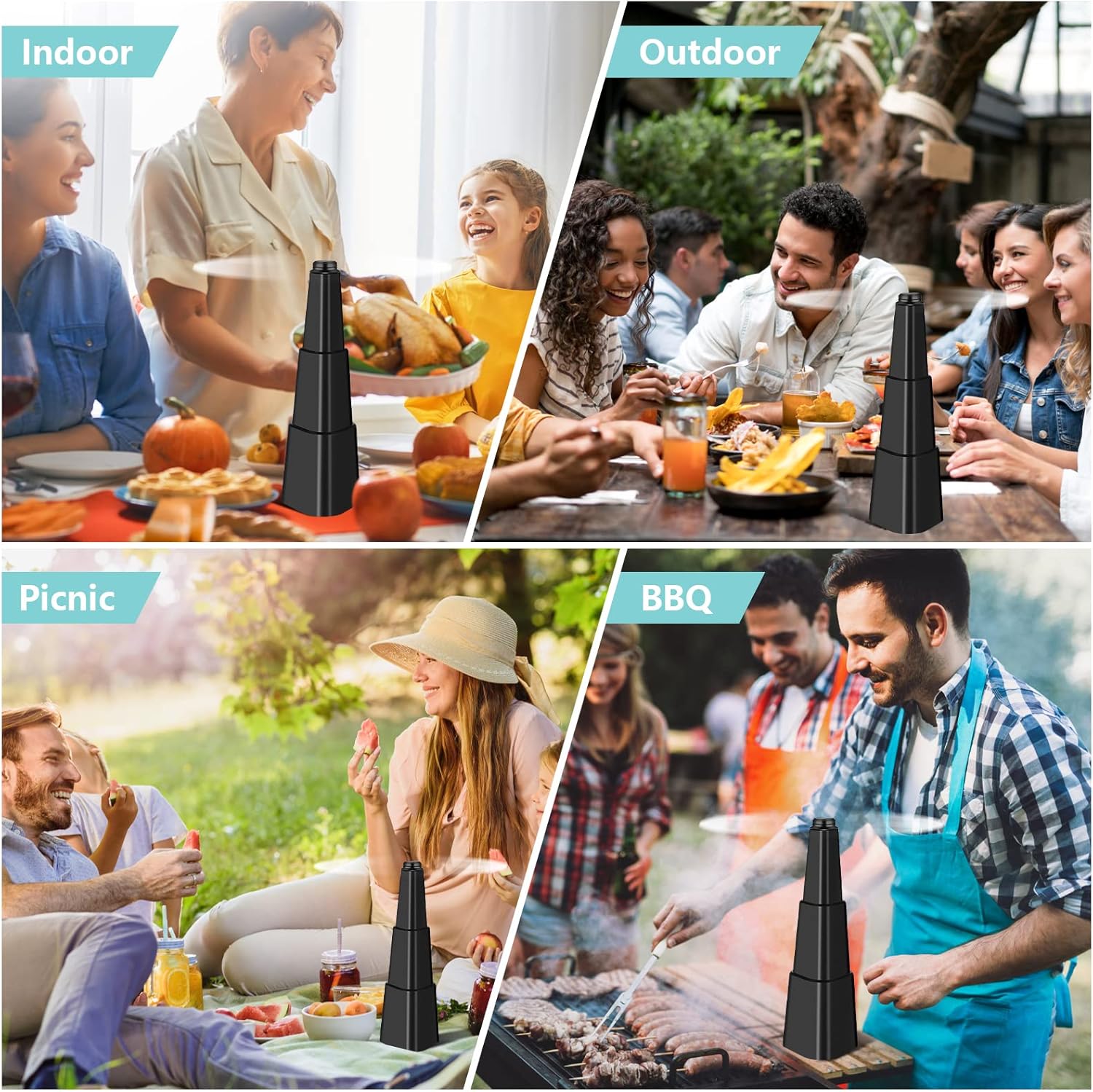 Thumbnail 6 de Fly Fans for Tables – 4 Pack: Holographic Blade, Battery-Powered Fly Deterrents for Indoor & Outdoor use