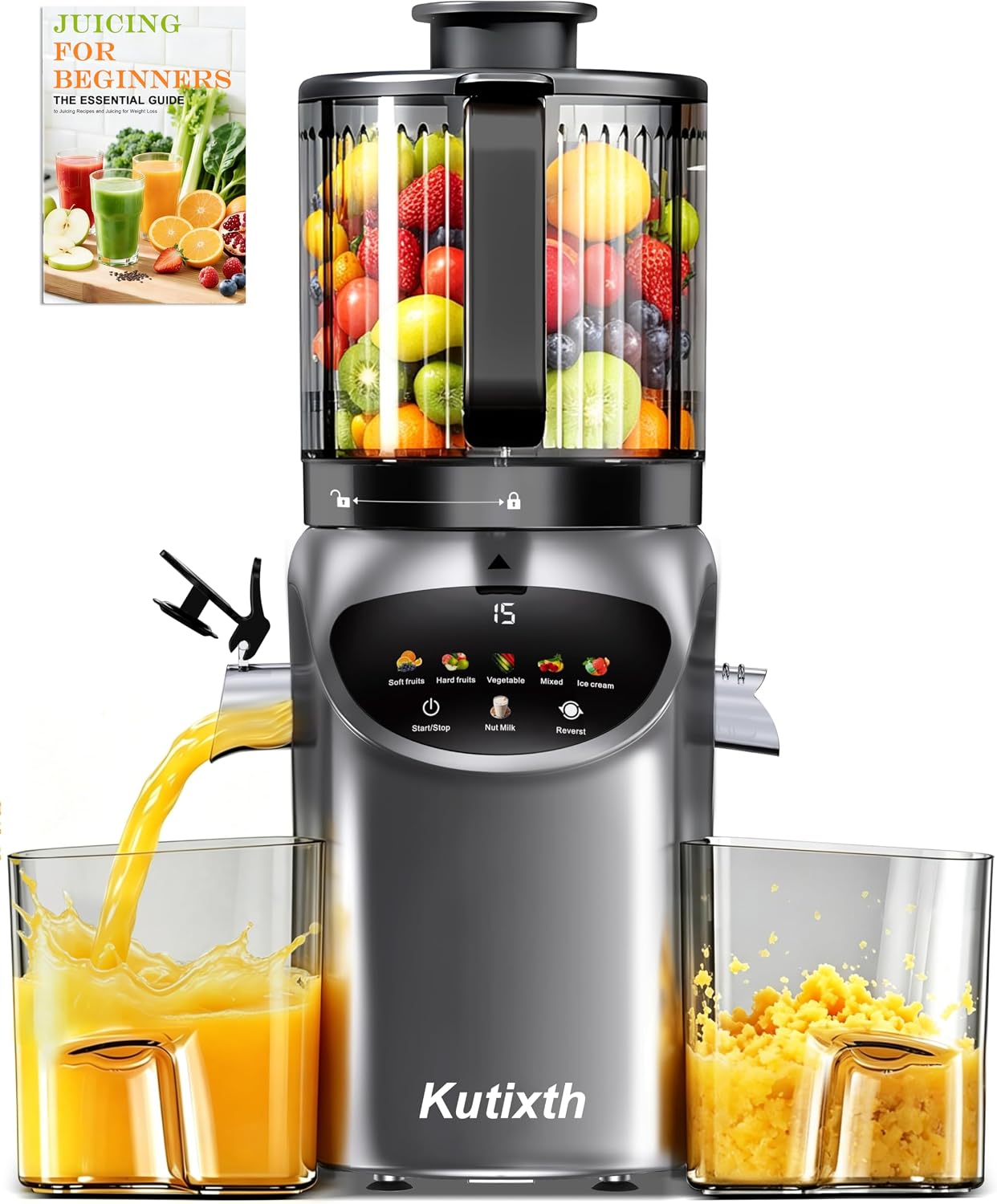 Juicer Machine, 4-In-1 Cold Press Juicer with Smart Touch Controls