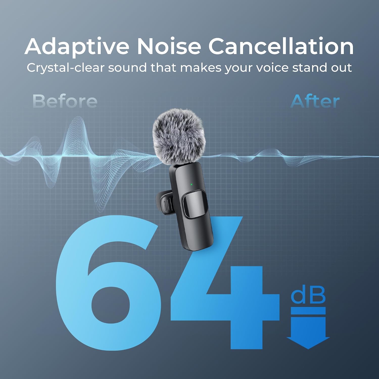 Detalle 2 de YRF Wireless Lavalier Microphone for iPhone, iPad and Android — Crystal Sound with Noise Reduction