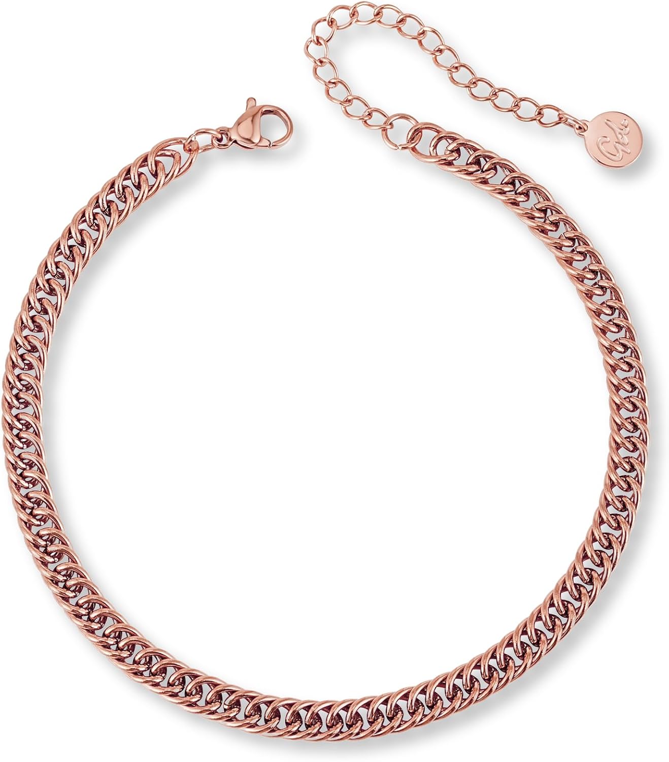 Detalle de GD GOOD.designs Fußkettchen für Damen aus Edelstahl – gold, silber oder roségold, verstellbar 22–27 cm