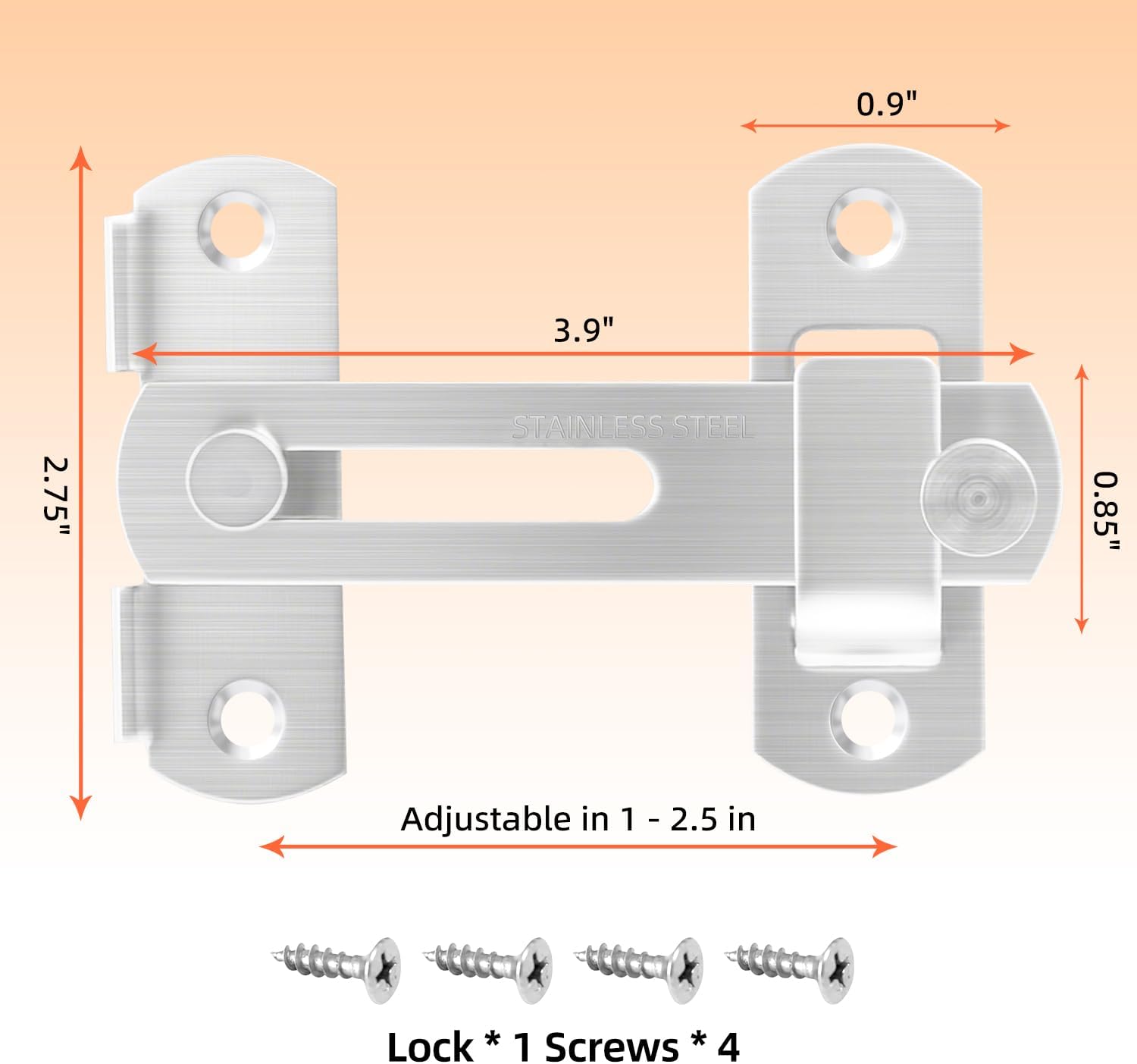 Thumbnail 1 de Croerw 4 Zoll Klappbarer Schiebetürriegel Silber