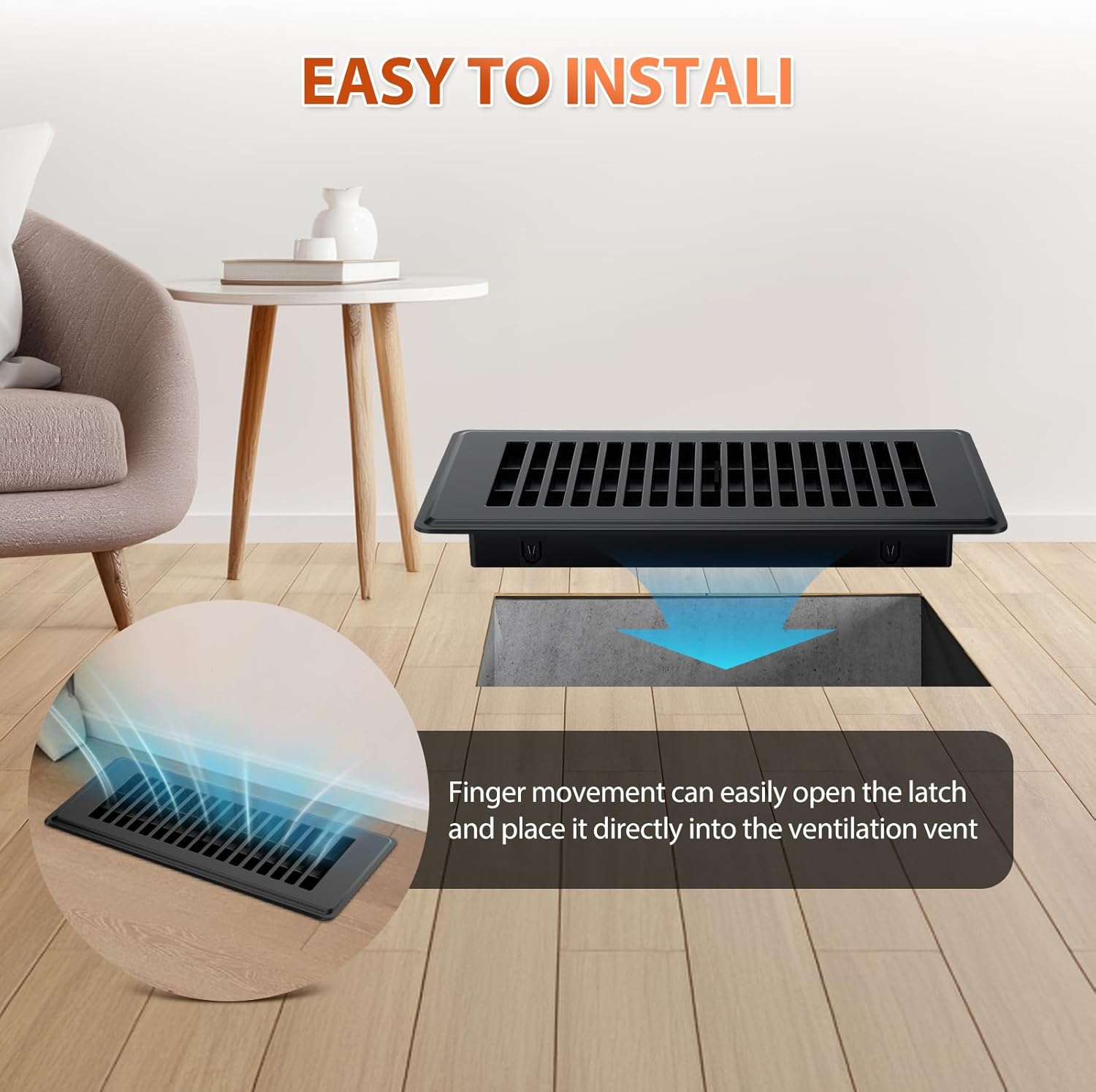 Detalle 2 de 4x10 Floor Register Plastic Vent Cover 4x10