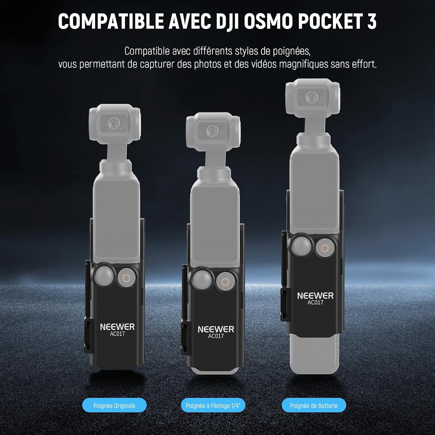 Detalle de NEEWER BASICS AC017 — Adaptateur de montage d’extension pour DJI Osmo Pocket 3