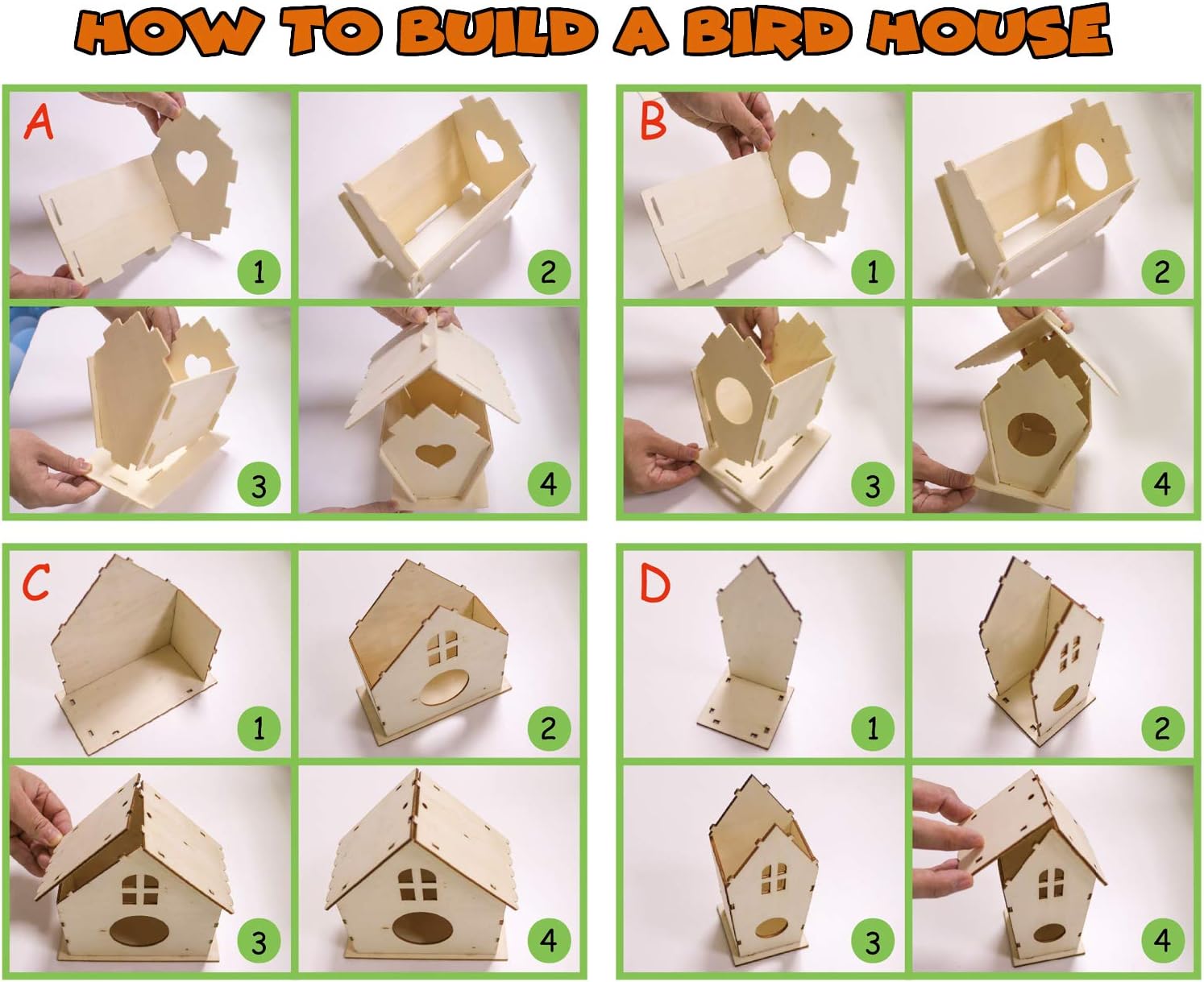 Thumbnail 3 de hapray 12 Pack DIY Bird House Kit — birdhouse craft set 🐦