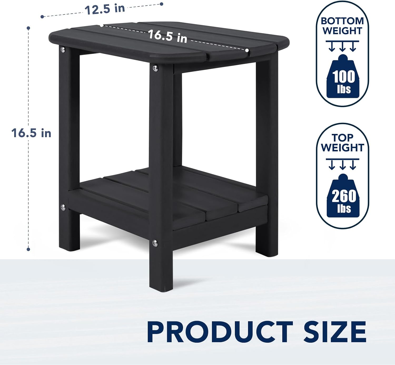 Detalle de NALONE Adirondack Beistelltisch 16,55 Zoll