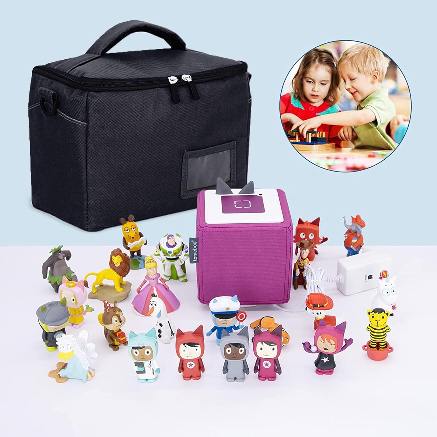 Detalle de Carrying Case for Toniebox Set: Practical Travel Organisation for Toniebox Accessories