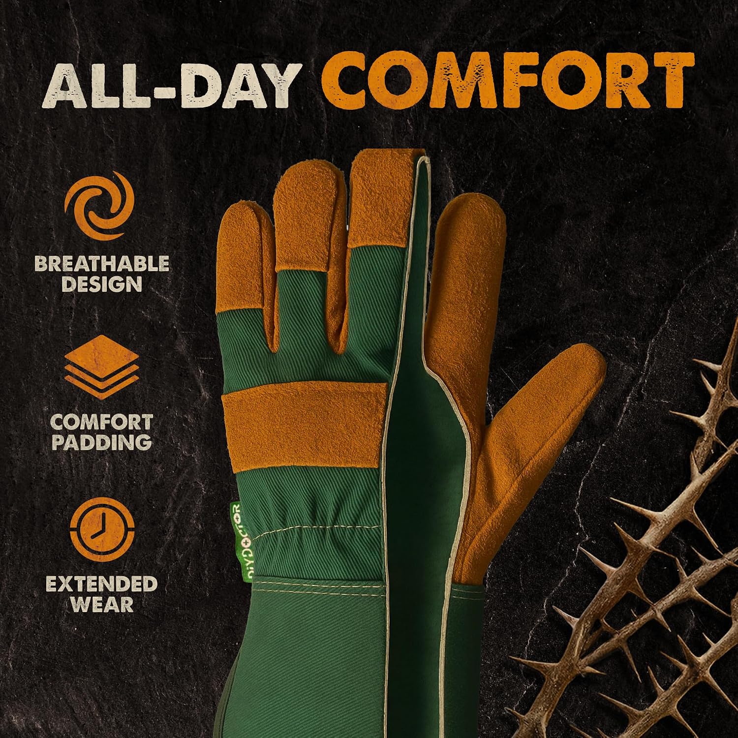 Detalle 2 de DIY Doctor Leather Work Gloves Large — Thorn‑Proof Gardening Gloves