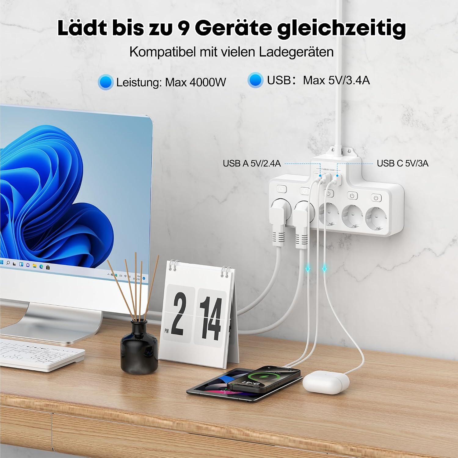 Detalle de COLSTAR Steckdosenleiste 4000 W 🔌