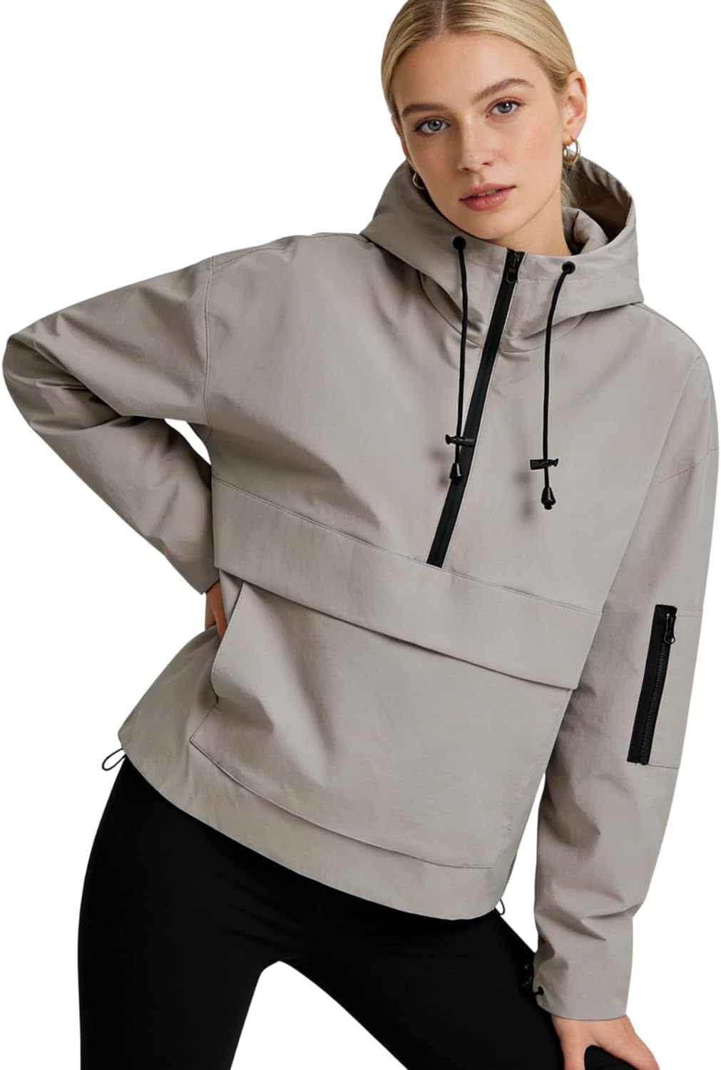Detalle 2 de PUFFIT Damen Regenjacke mit Kapuze – Wasserdicht, winddicht und Oversized für Outdoor-Aktivitäten