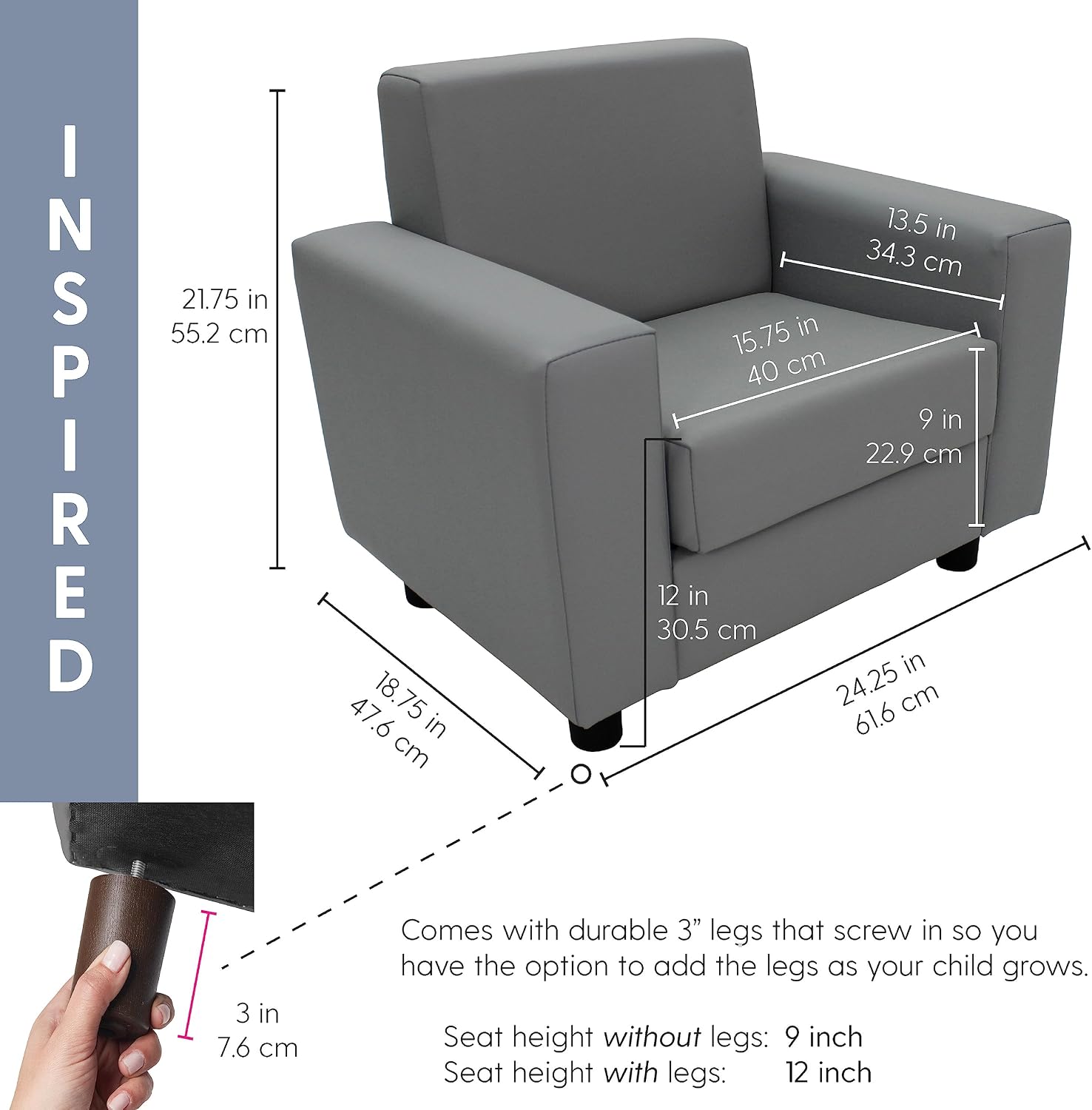 Detalle de Factory Direct Partners Children's Reading Chair 14472-PB