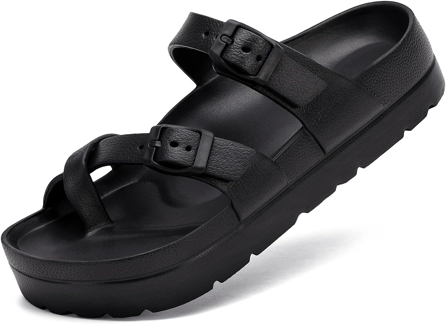 Detalle de Waysoland Sandalen Damen Sommer – Orthopädische Komfort-Plattform mit einstellbarer Schnalle
