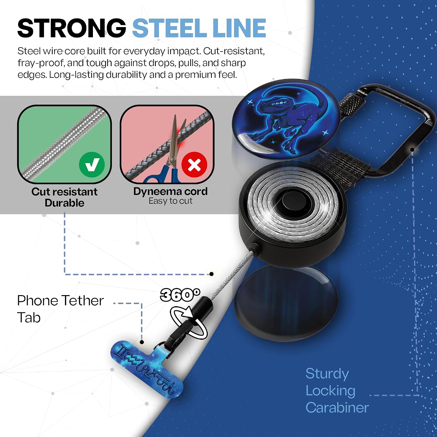 Detalle de ClutchLoop phone tether with 30-inch steel cable