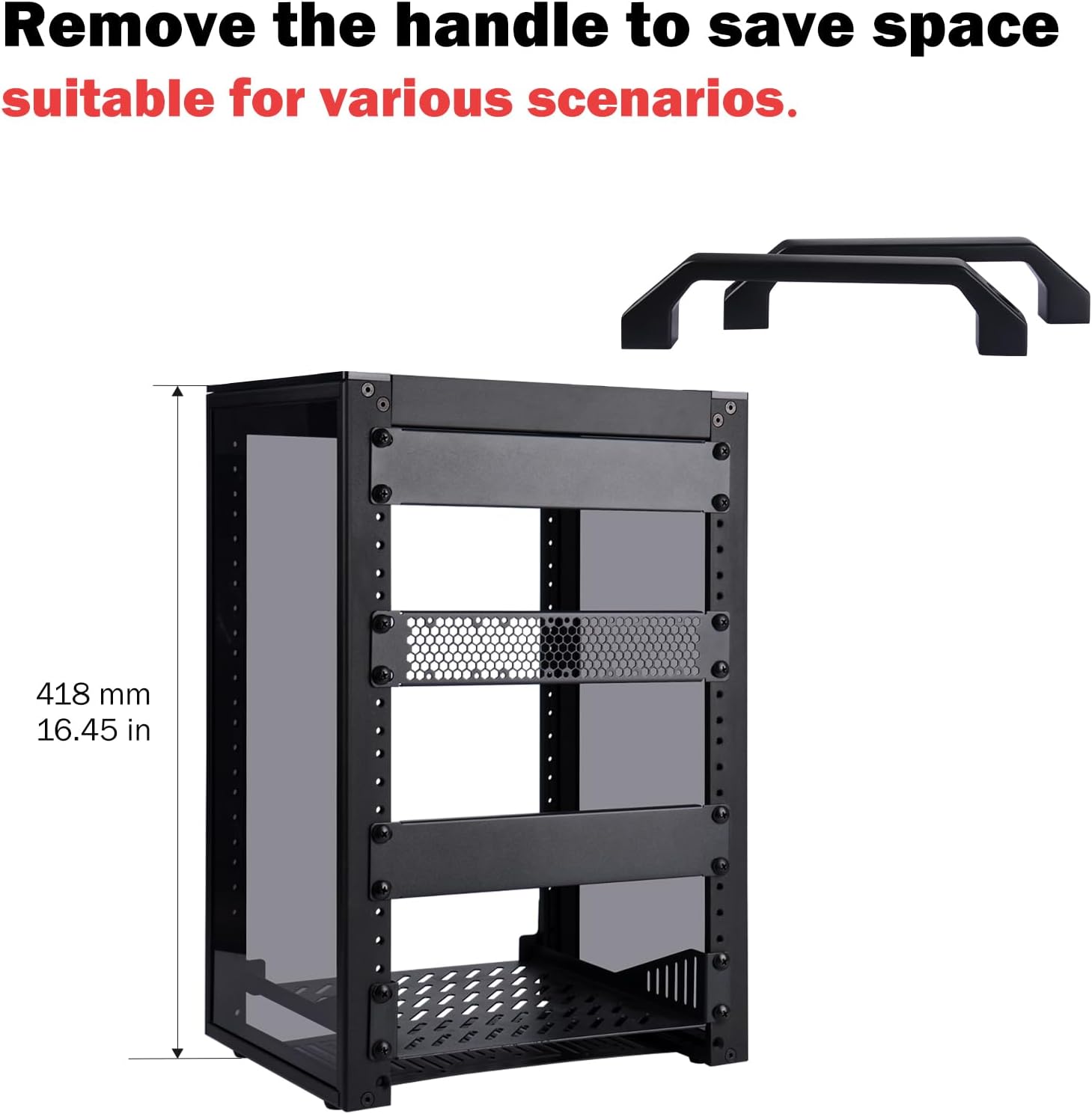 Detalle de GeeekPi 8U Server Cabinet (DeskPi RackMate T1) 10-inch Rack for Network, Audio, and Video Gear