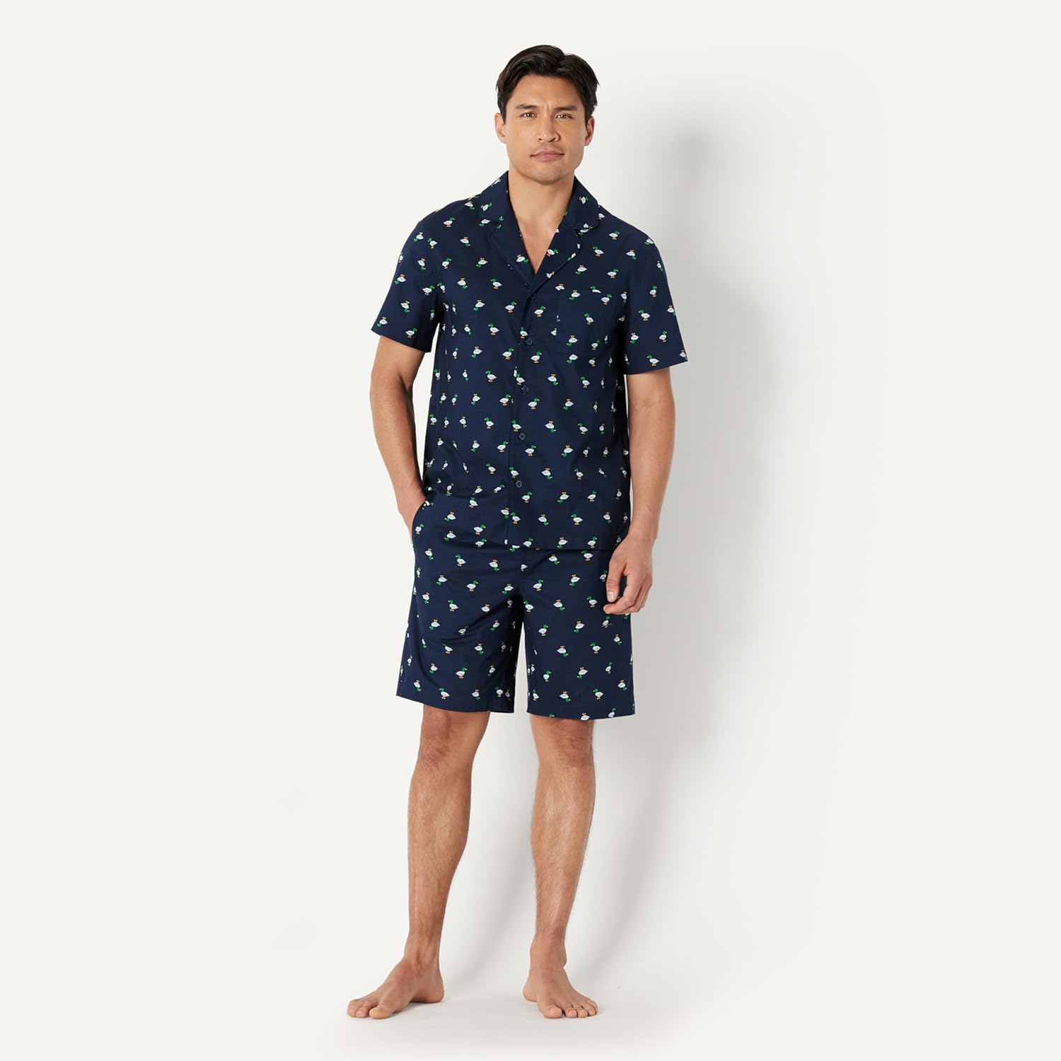 Thumbnail 4 de Amazon Essentials Men's Lightweight Woven Shorts Pyjama Set with Notch Collar