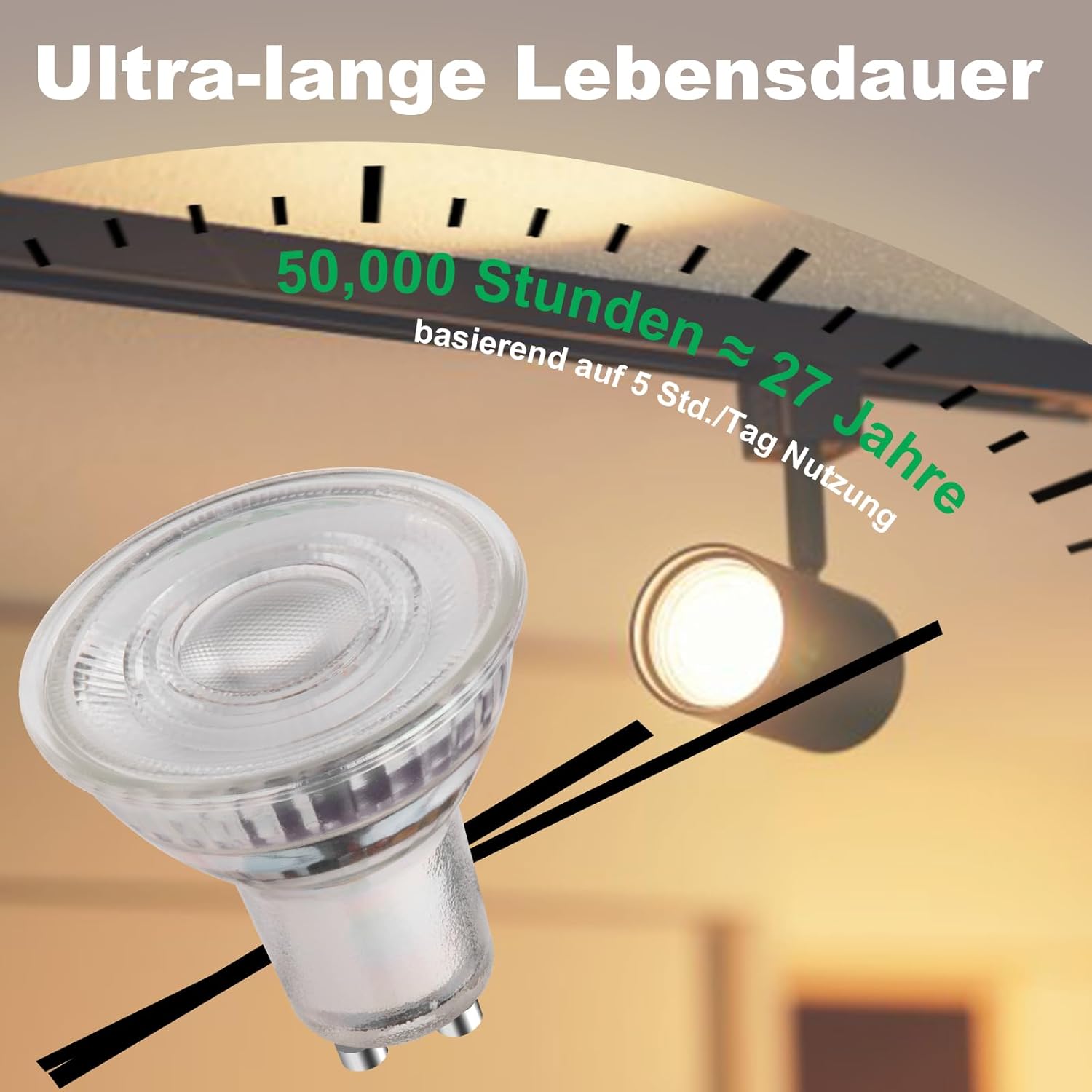Thumbnail 4 de Wesome Lighting GU10 LED Glühbirne – 1,9 W, 340 lm, 3000 K, 36° Abstrahlwinkel, 10er-Pack