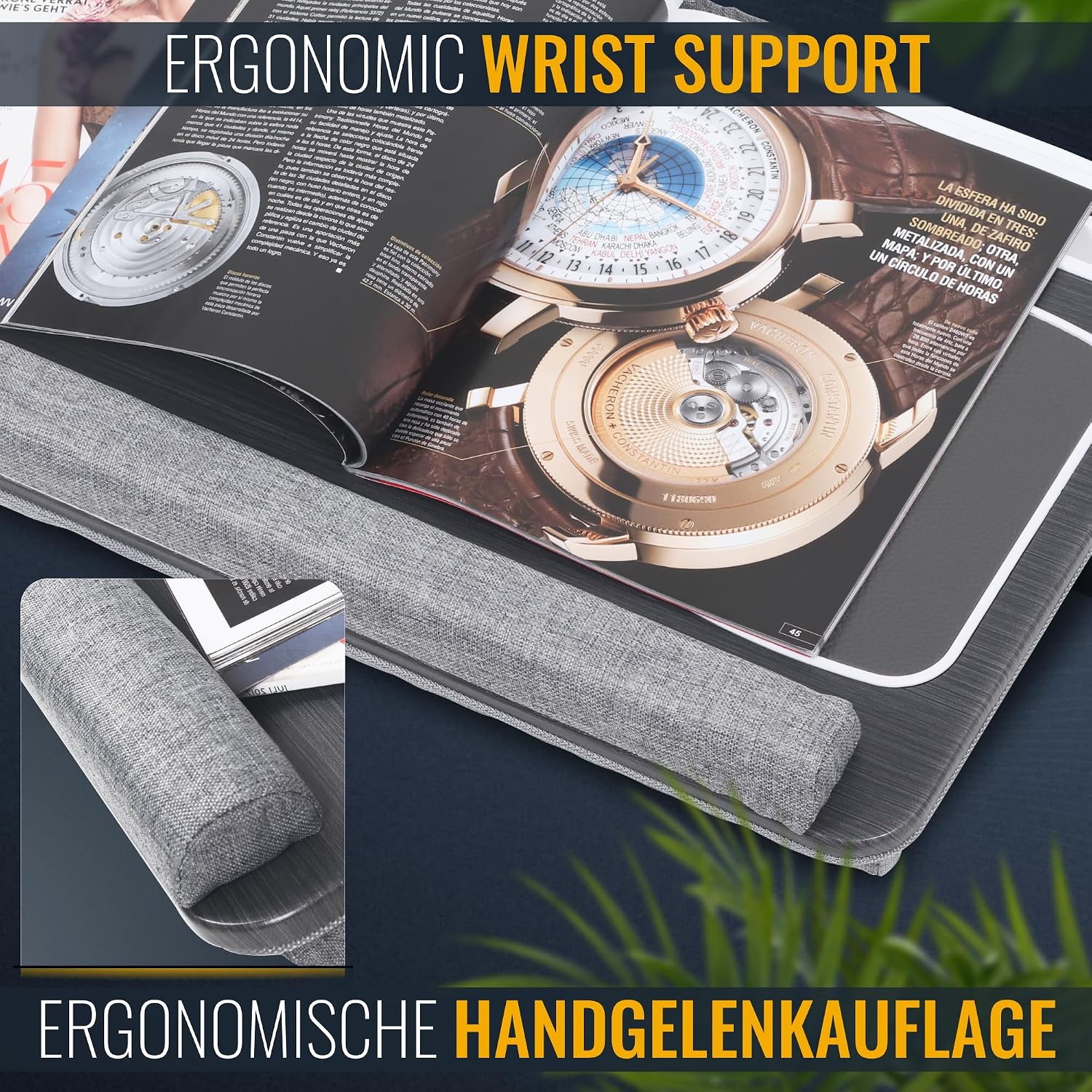 Detalle 2 de RICOO Cuscino Ergonomico per Laptop LA0018: supporto sottile fino a 15,6'' con tasca integrata, color Antracite