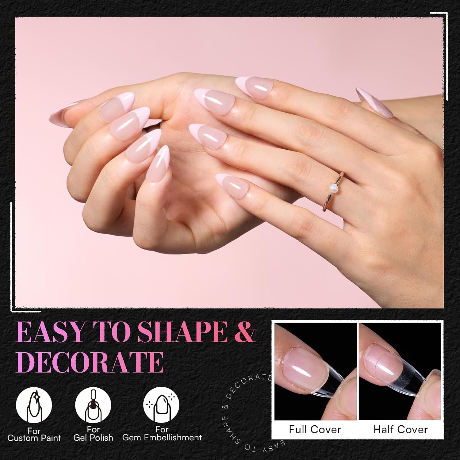 Detalle 1 de Makartt Almond Nail Tips, Extra Short
