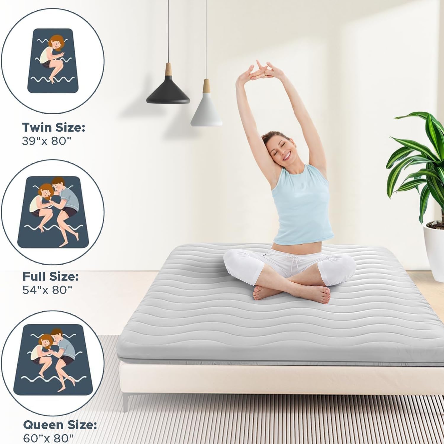 Thumbnail 5 de Japanese Futon Floor Mattress (Twin) with 3.5" Foldable High-Density Foam