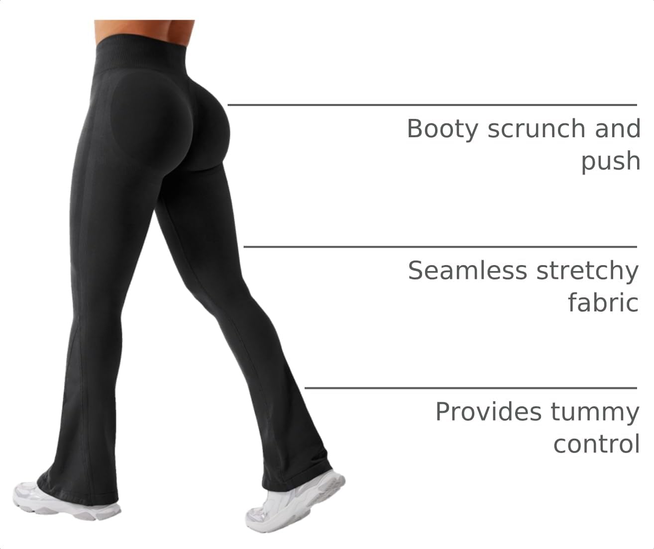 Thumbnail 3 de YEOREO Women's Mini Flare Workout Butt Lifting Hidden Scrunch Seamless Yoga Legging Pants