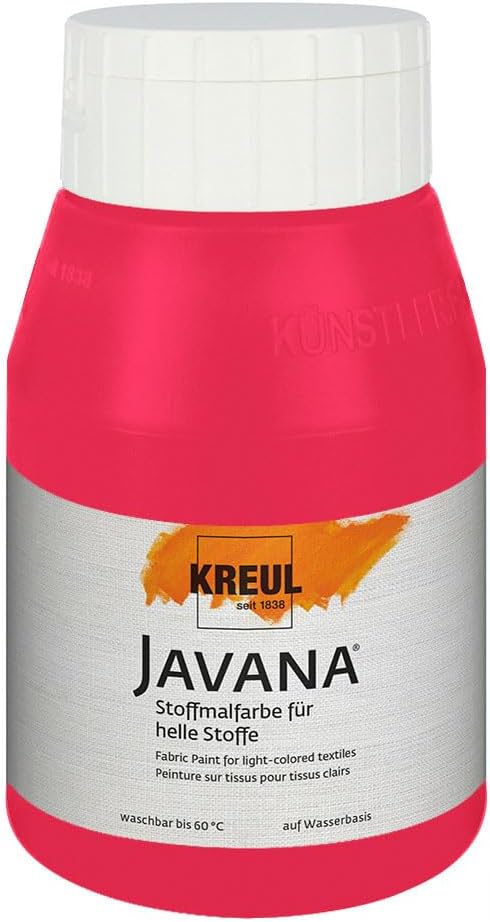Detalle de KREUL 90511 Javana Stoffmalfarbe für helle Textilien – 500 ml in Weiß