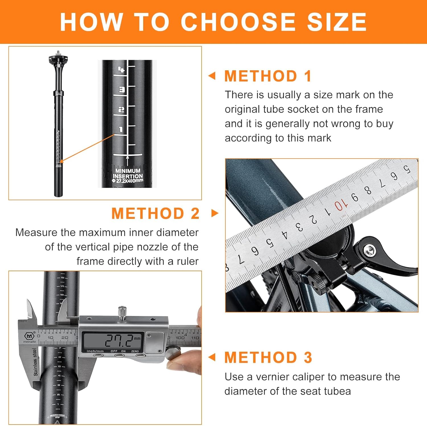 Thumbnail 5 de GEWAGE Tige de selle à ressort en aluminium 6061-T6 avec diamètre 31,6 mm (400 mm) pour MTB, course, BMX et eBike