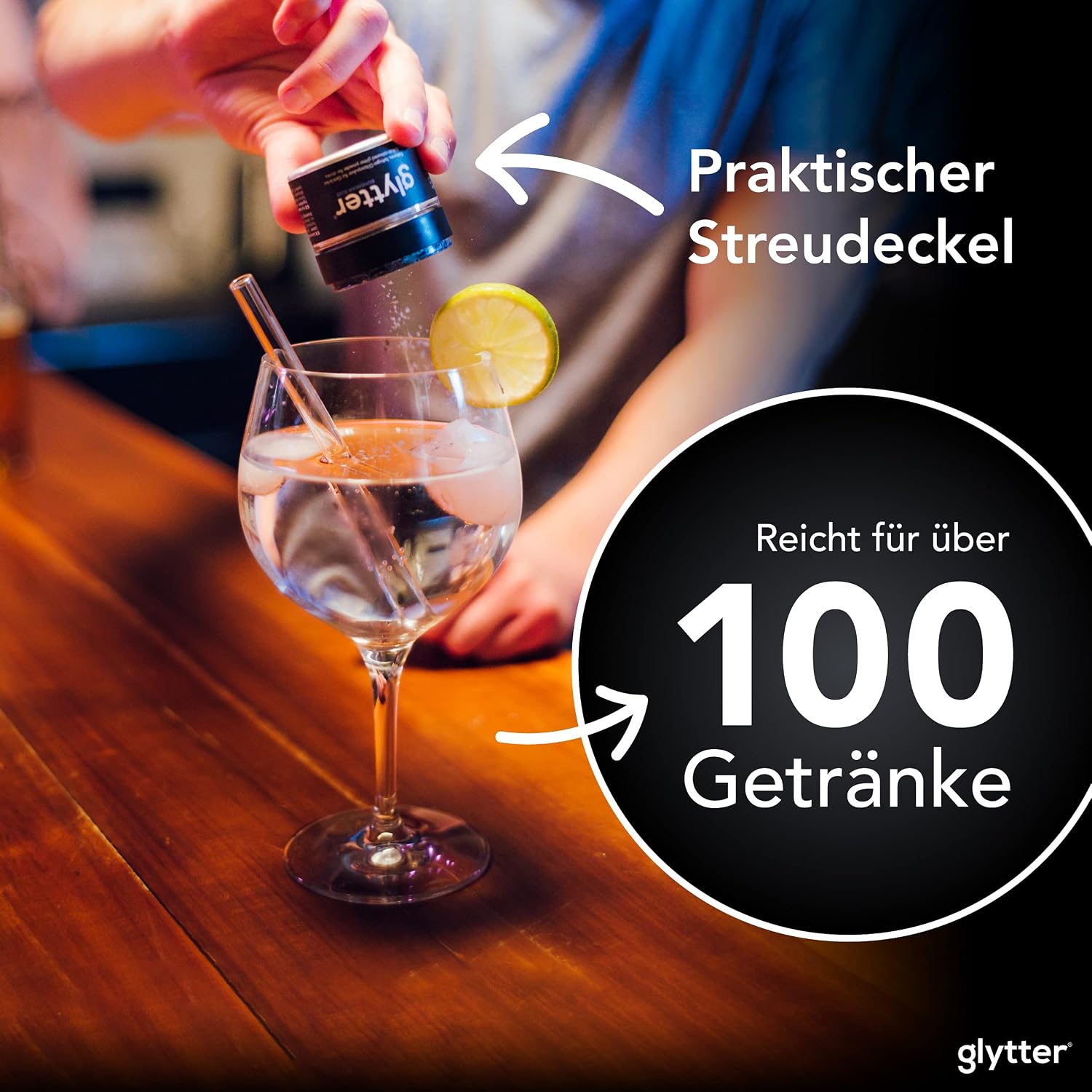 Thumbnail 5 de Glytter Glitzerpulver Blau – essbarer Glitzer für Getränke, 10 g