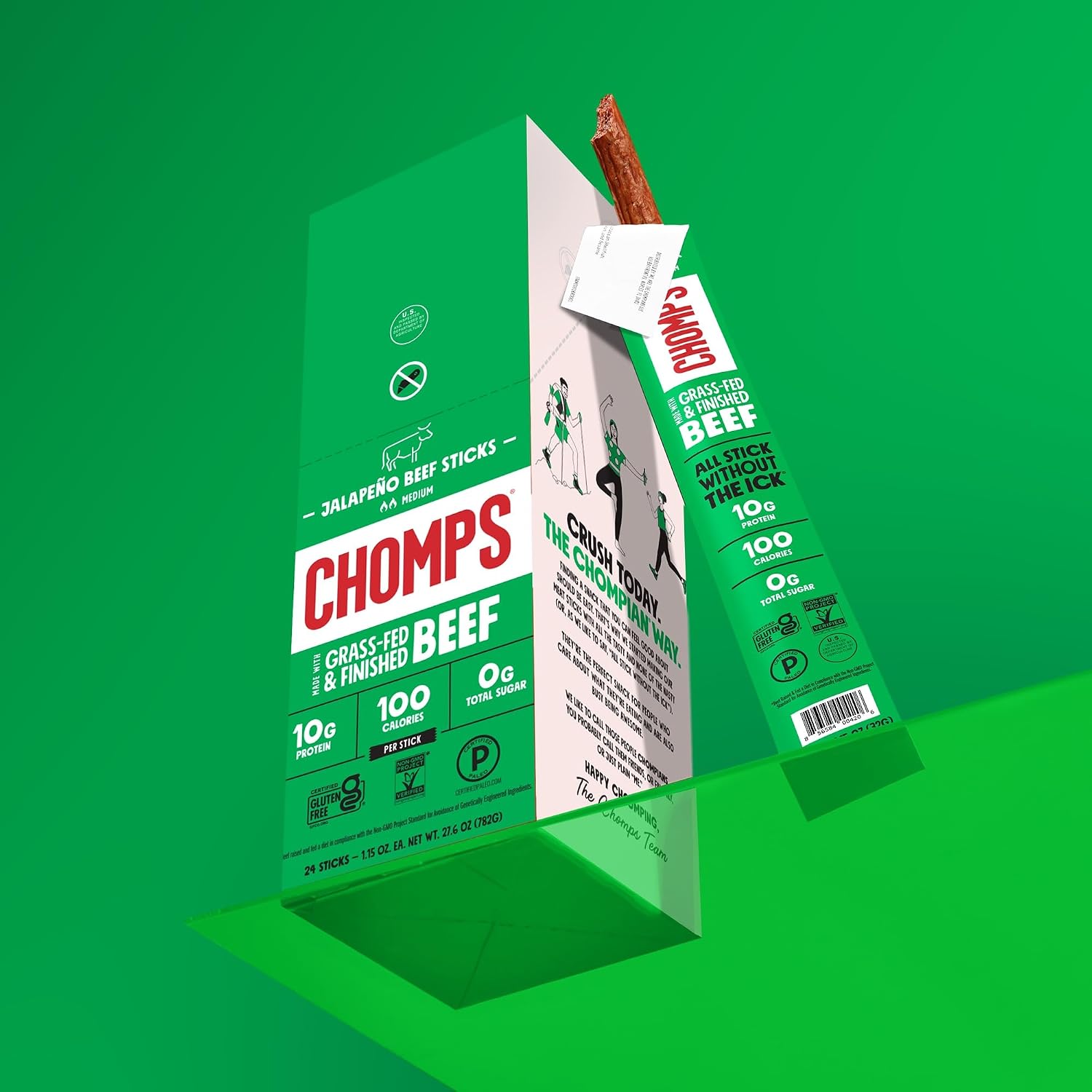 Thumbnail 6 de Chomps Jalapeño Beef Snack Sticks, 10-Count, Grass-Fed, 10g Protein
