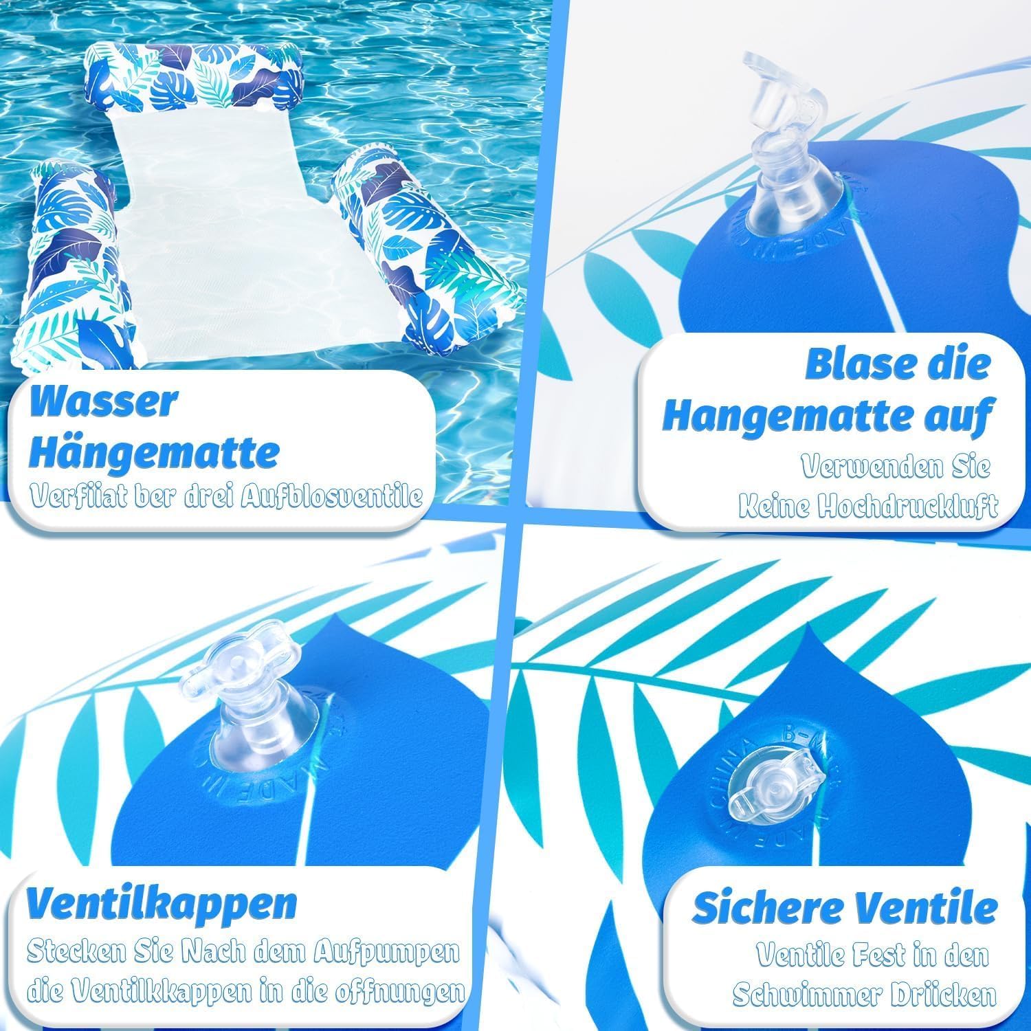 Thumbnail 3 de Alintor Luftmatratze Pool 4-in-1 Wasserhängematte (2 Stück)