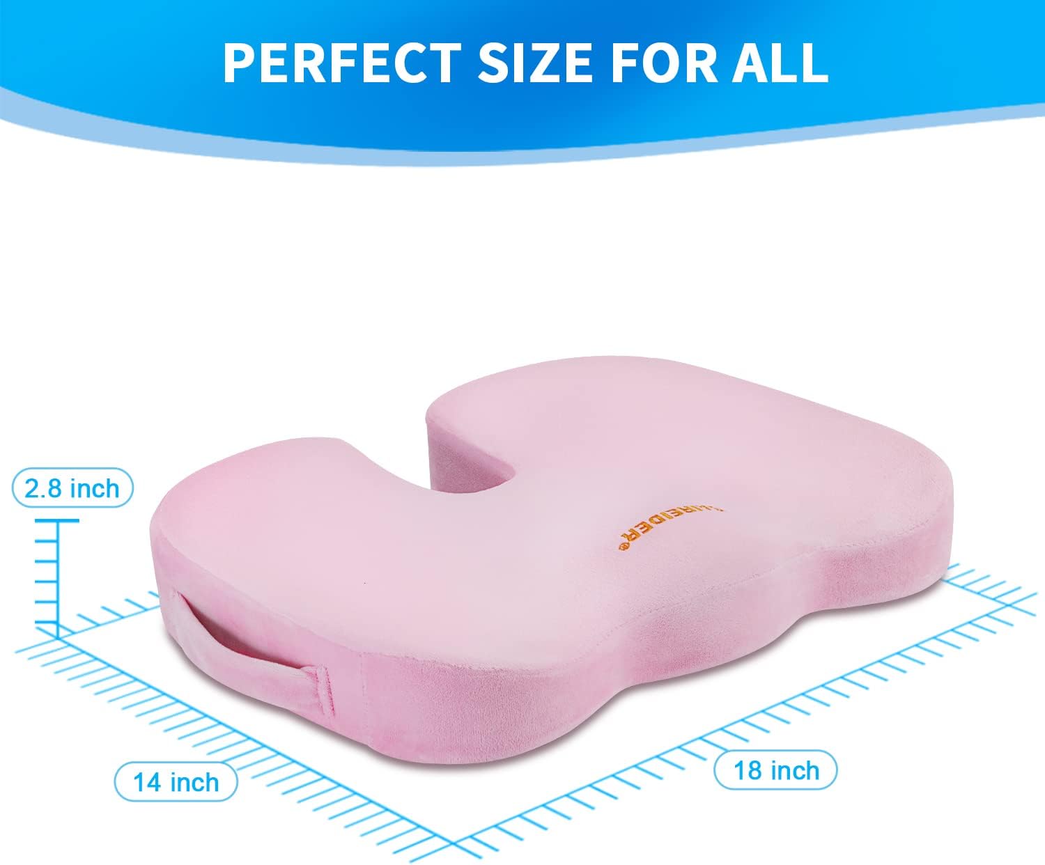 Detalle de SAIREIDER SrdSeatCushion-A01P Memory Foam Seat Cushion, Pink